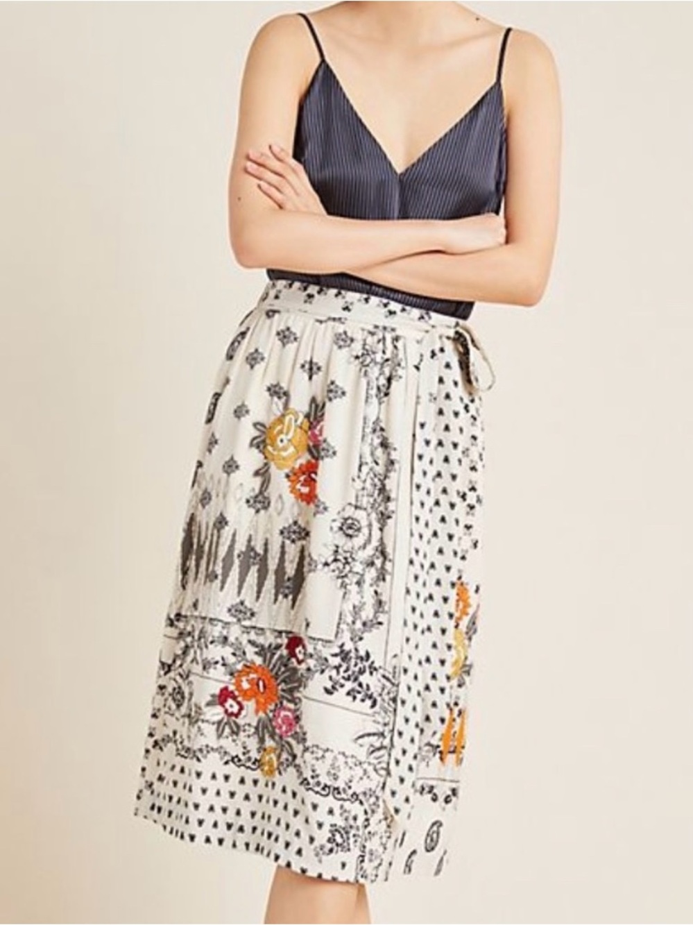 Anthropologie Vineet Bahl Devi Embroidered Midi Skirt